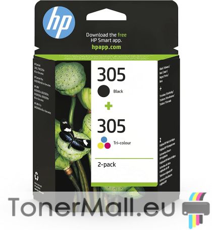 Комплект 2 бр. мастилени касети HP 305, 6ZD17AE, Black & Tri-Color