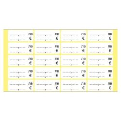 Етикети за цени лв. / EUR, 56х25 mm, 50л. х 20 етикета / бандерол, бели