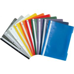 Папка PP/PVC с прозрачно лице и перфорация, A4, 25бр. в пакет, различни цветове