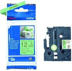 Tape Gold on Mint Green Brother TZE-RM34