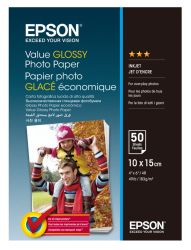 Фотохартия EPSON C13S400038 Value Glossy Photo Paper, 10 x 15 cm, 183g/m2, 50 Sheets