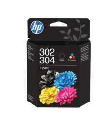 Комплект 2 бр. мастилени касети HP 302 / HP 304  (Black, Tri-Color), B82L1AE