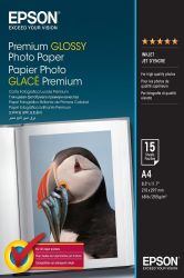 Фотохартия EPSON C13S042155 Premium Glossy Photo Paper A4, 255gsm, 15 sheets