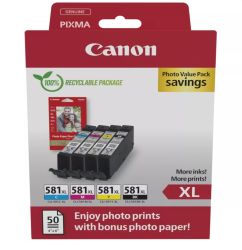 Комплект 4бр. мастилени касети Canon CLI-581XL Photo Value Pack 2052C006AA