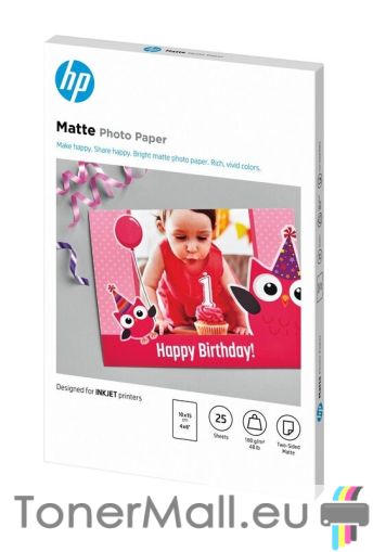 Фотохартия HP Two-Sided Matte FSC Photo Paper 25 sht, 10 x 15 cm, 180g/m2, 7HF70A