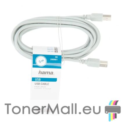 Кабел за принтер HAMA USB-A към USB-B, 3m.