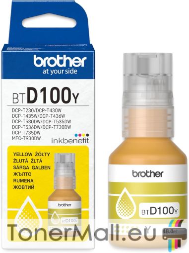 Бутилка с мастило BROTHER BTD100Y Yellow