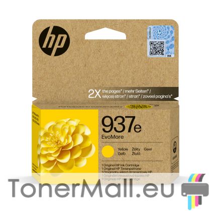 Мастилена касета HP 937e EvoMore Yellow, 4S6W8NE