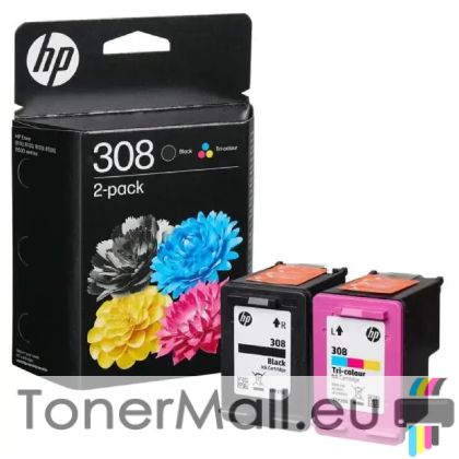 Комплект 2 мастилени касети HP 308 Black / Tri-Color, 6L6S6UE