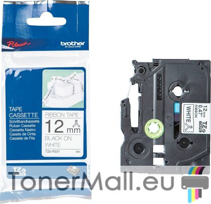 Tape Black on White Brother TZE-R231