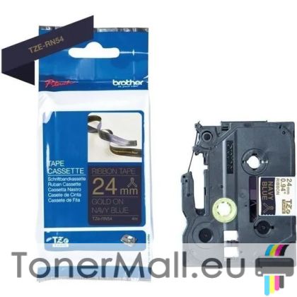 Tape Gold on Navy Blue Brother TZE-RN54