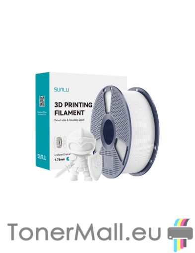 PLA филамент Sunlu PLA+, 1.75 mm, 1.0 kg, White