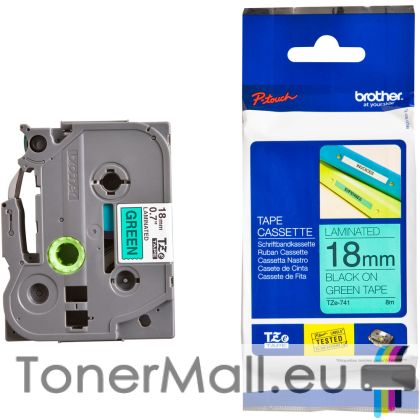 Tape Black on Green Brother TZ-741
