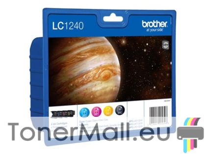 Комплект оригинални мастилени касети BROTHER LC1240 BK/C/M/Y Value Bonus Pack