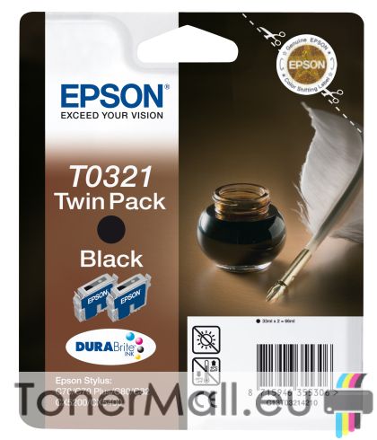 Комплект 2бр. мастилени касети EPSON T0321 Black