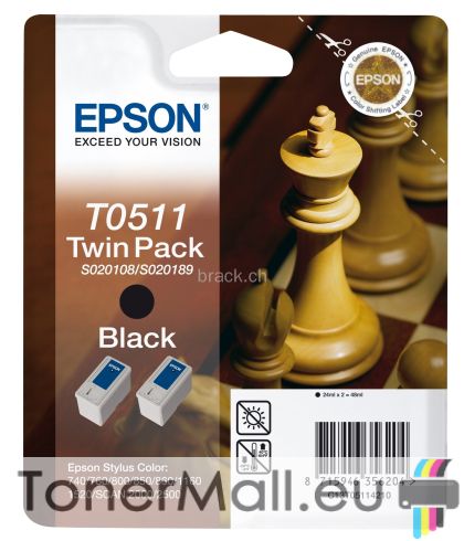 Комплект 2бр. мастилени касети EPSON T0511 Black