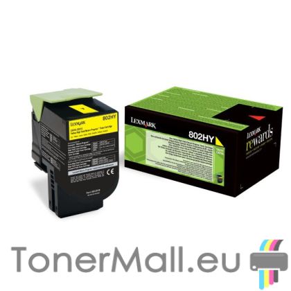 Оригинална тонер касета LEXMARK 802HY (Yellow)