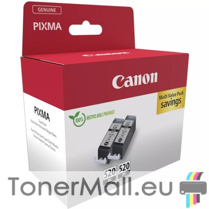 Комплект 2 бр. мастилени касети Canon PGI-520BK Black Twin Pack 2932B019AA