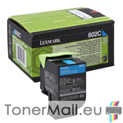 Тонер касета LEXMARK 80C20C0 (Cyan)