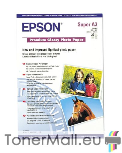 Фотохартия EPSON C13S041316 Premium Glossy Photo Paper, DIN A3+, 255g/m2 (20 sheets)