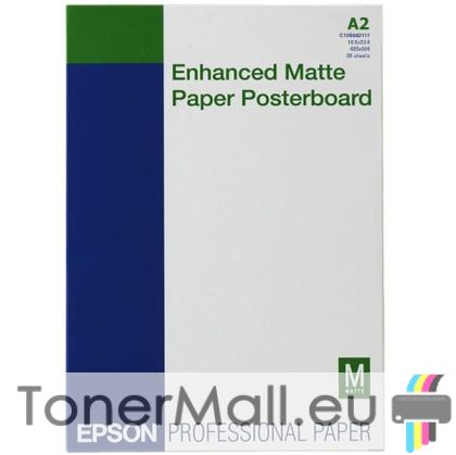 Фотохартия EPSON C13S042111 Enhanced Matte Posterboard, DIN A2, 800 g/m2 (20 sheets)