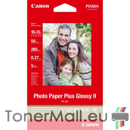 Фотохартия Canon Plus Glossy II PP-201, 10x15 cm, 50 sheets