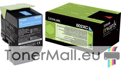 Тонер касета LEXMARK 802XC 80C2XC0 (Cyan)