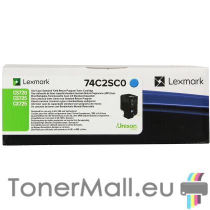 Оригинална тонер касета LEXMARK 74C2SC0 Cyan