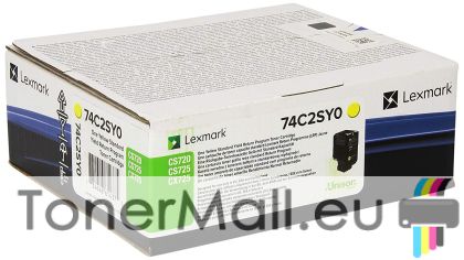 Оригинална тонер касета LEXMARK 74C2SY0 Yellow