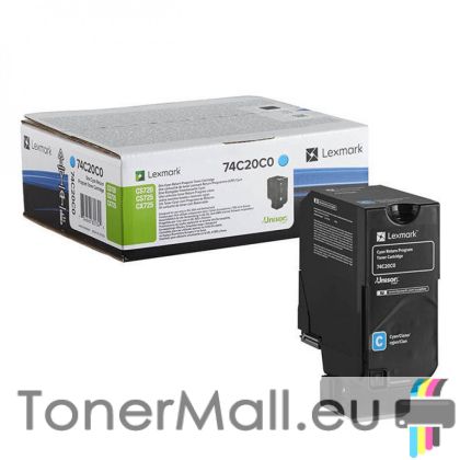 Оригинална тонер касета LEXMARK 74C20C0 Cyan