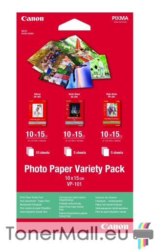 Фотохартия Canon Photo Paper Variety Pack VP-101, 10x15cm, 20 sheets, 0775B078AA