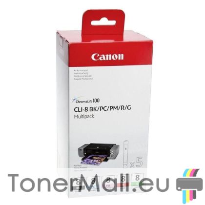 Комплект 5бр. мастилени касети CANON CLI-8 MultiPack BK/PC/PM/R/G
