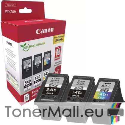 Комплект 3бр. мастилени касети Canon PG-540L x2 / CL-541XL Photo Value Pack 5224B015AA