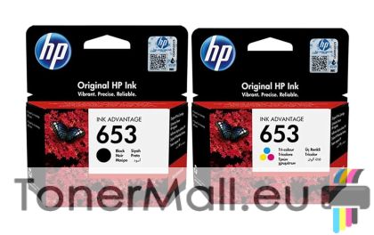 Комплект 2 мастилени касети HP 653 Black / Tri-Color