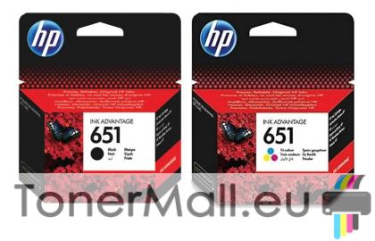 Комплект 2 мастилени касети HP 651 Black / Tri-Color