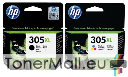 Комплект 2 мастилени касети HP 305XL Black / Tri-Color