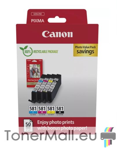 Комплект 4бр. мастилени касети Canon CLI-581 Photo Value Pack 2106C006AA