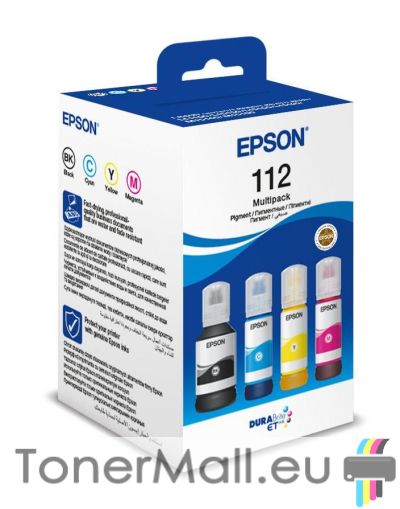 Комплект 4 бутилки с мастило EPSON 112 EcoTank Cyan, Yellow, Magenta, Black, C13T06C64A