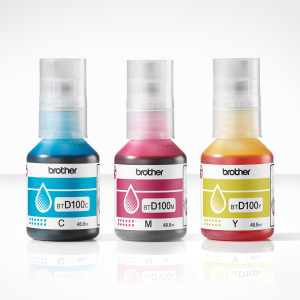 Комплект 3 бутилки с мастило BROTHER BTD100CLVAL Cyan, Yellow, Magenta