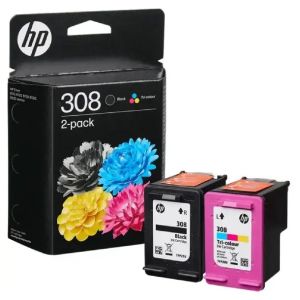 Комплект 2 мастилени касети HP 308 Black / Tri-Color, 6L6S6UE