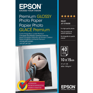 Фотохартия EPSON C13S042153 Premium Glossy Photo Paper, 100 x 150 mm, 255g/m², 40 Sheets