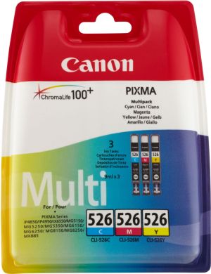 Комплект цветни мастилени касети Canon CLI-526 C/M/Y Pack (4541B009AA)