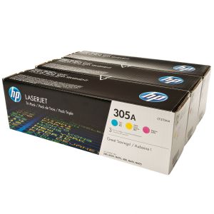 Комплект 3бр. тонер касети HP 305A Cyan/Magenta/Yellow (CF370AM)