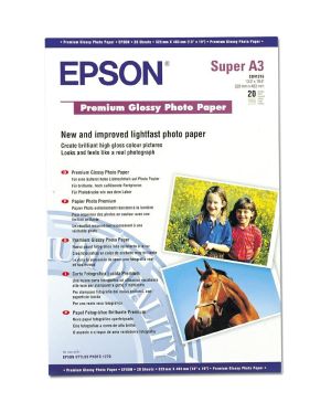 Фотохартия EPSON C13S041316 Premium Glossy Photo Paper, DIN A3+, 255g/m2 (20 sheets)