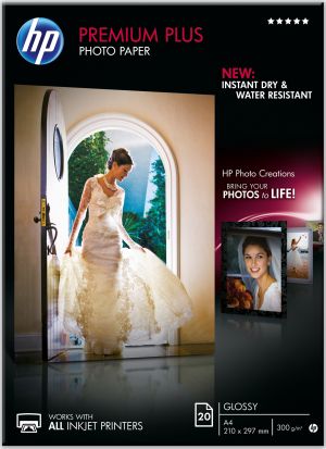 HP Premium Plus Glossy Photo Paper - 20 sht / A4 / 210 x 297 mm (CR672A)