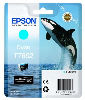 Мастилена касета EPSON T7602 Cyan
