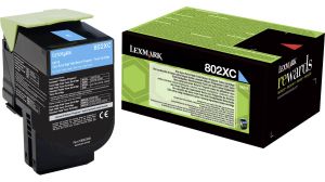 Тонер касета LEXMARK 802XC 80C2XC0 (Cyan)